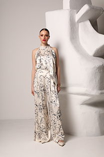 Tiffany Production Bluza sa visokom kragnom cvetnog dezena